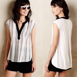 Postmark Anthro Egress Split Neck Top